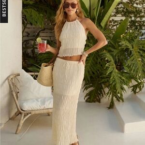 VICI Emmers Ruched Halter and Maxi Skirt